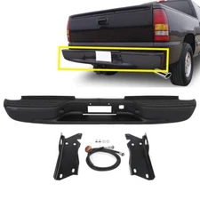 Black Rear Step Bumper Assembly Fit 2001-2006 Sierra Silverado 2500 3500 Truck