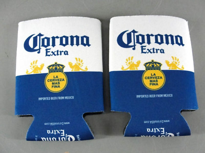 CORONA EXTRA BEER CAN BOTTLE DRINK KOOZIE COOLIE COOLER COOZIE HUGGIE LOT 2 NEW
