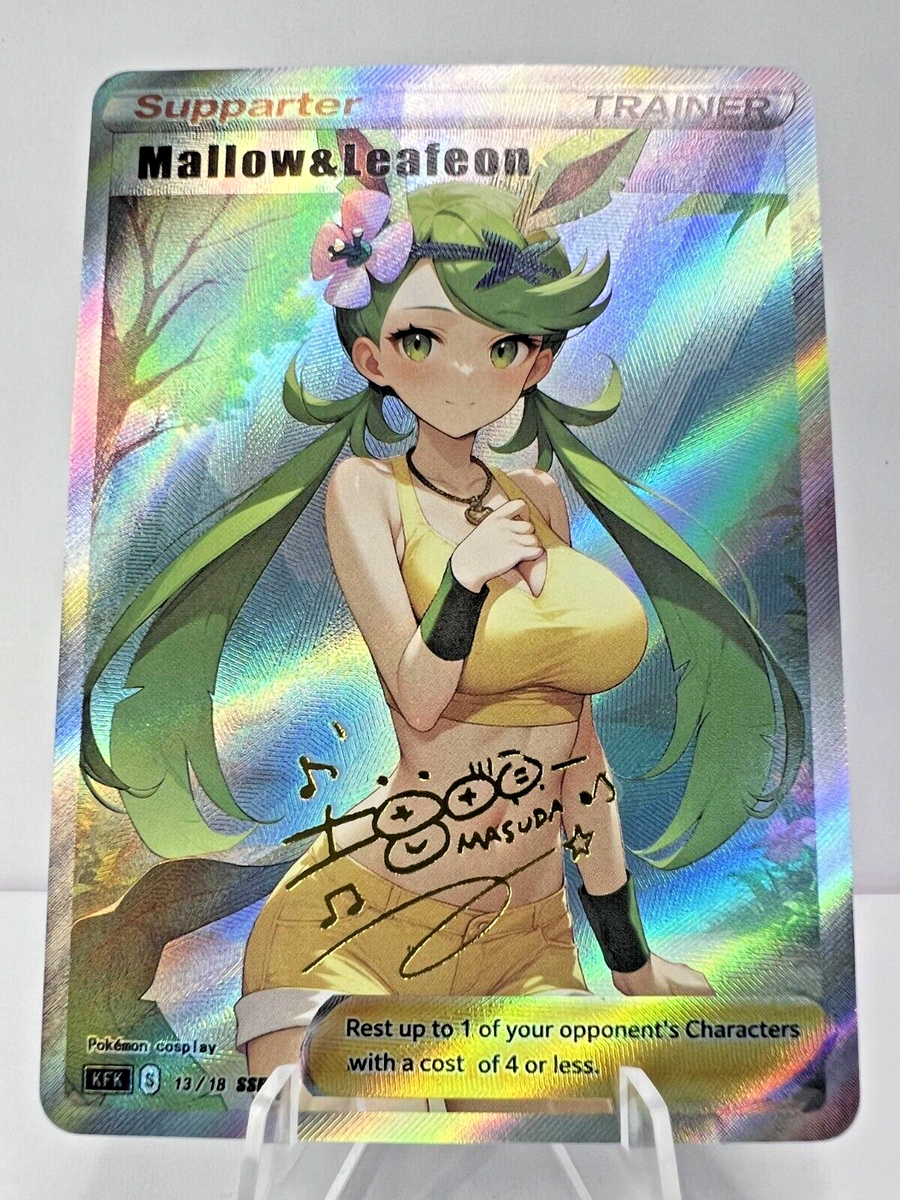 Mallow Full Art Custom Made Pokemon Cosplay Waifu ACG Trainer Art Card |  eBay