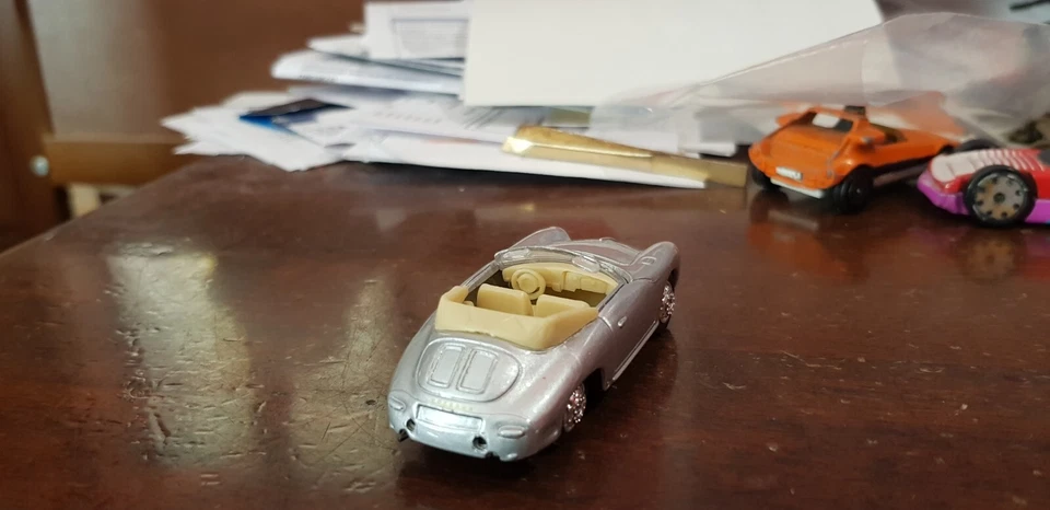 WELLY 1/60 PORSCHE 356B CABRIO ARGENTO VERY GOOD - Immagine 3 di 4