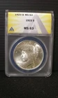 1923 Peace Dollar 99 Years Old  ANACS MS 63 Beautiful Coin !!!!