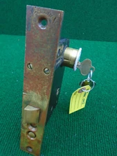 CORBIN 1349 1/4 PUSH BUTTON ENTRY MORTISE LOCK wCYLINDER KEY - REBUILT (40280)