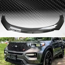 Carbon Fiber Front Bumper Lip Spoiler + Splitter Kit For Ford Explorer ST YS