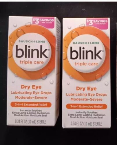 Blink Augentropfen für trockene Augen, Triple Care Gleitmittel Augentropfen 2er Pack!
