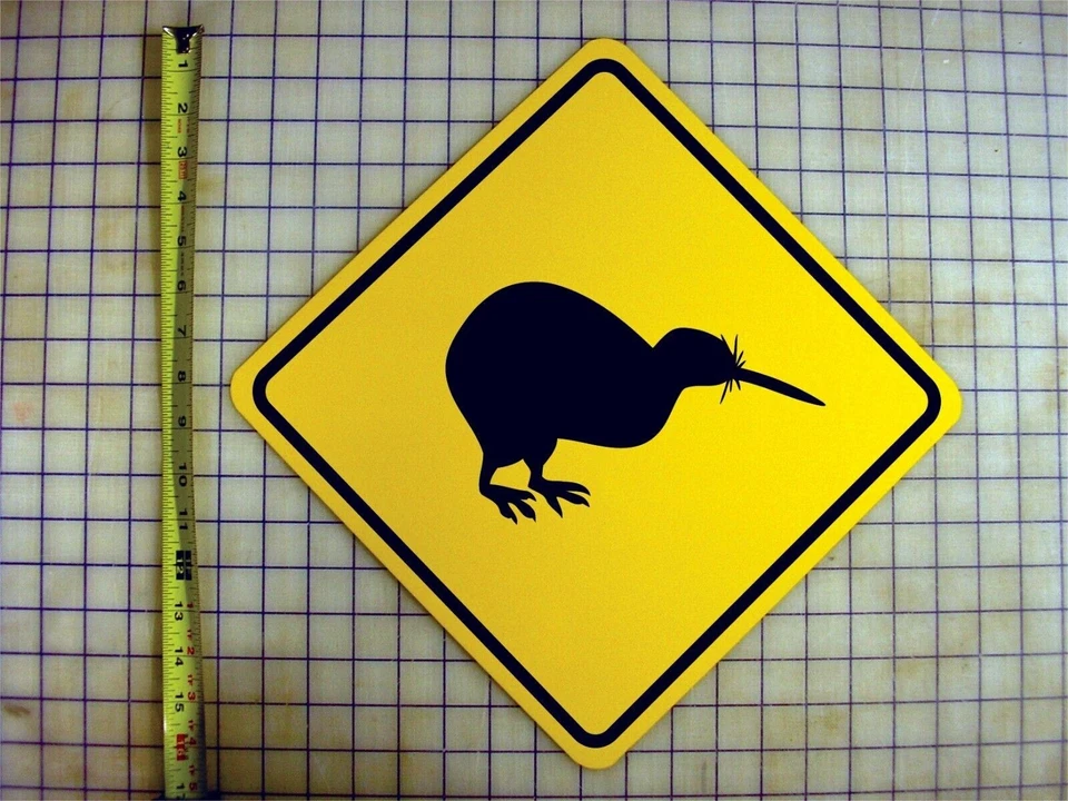 Letrero de aluminio diag Kiwi Bird Crossing 16" - hogar garaje granja decoración de carreteras Foto 3 de 4