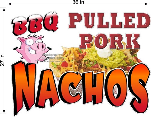 BBQ PULLED PORK NACHOS VINYL DECAL (CHOOSE SIZE) CONCESSION STAND BOARDWALK - Picture 6 of 6