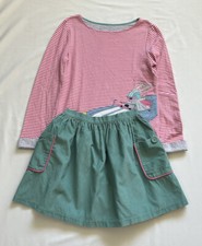 Mini Boden Cosy Appliqu T-shirt Pocket Cord Skirt Size 9-10