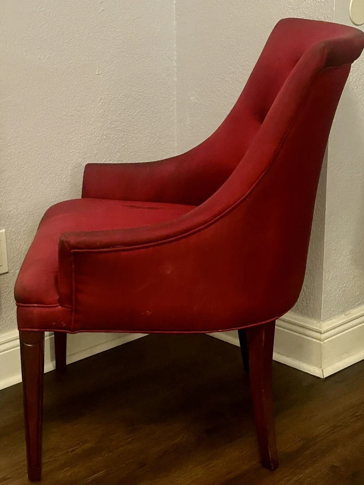 Красный стул BOMBAY из стеганой шелковой смеси с акцентом - Изображение 4 из 4