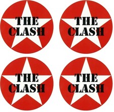 The Clash Star Stickers Set of 4 Classic Punk Rock Laptop Mug Bottle Car Decal