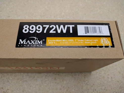 Maxim MAX-89972WT CounterMax MX-L120DL 7" 3000K LED Under Cabinet White - Picture 2 of 6