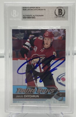 JAKOB CHYCHRUN SIGNED 2016-17 UPPER DECK YOUNG GUNS ROOKIE CARD BAS AUTOGRAPH