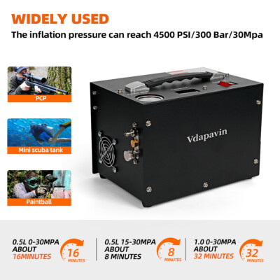 30Mpa/4500PSI 12V/110V/220V PCP Air Compressor Oil&Water-Free High Pressure Pump