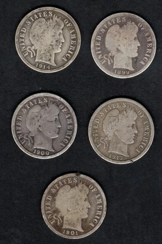 5 silver barber dimes