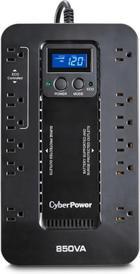Cyberpower EC850LCD Ecologic UPS Battery Backup and Surge Protector, 850VA/510W,
