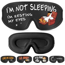 Funny 3D Zero Pressure Sleep Eye Mask for Men Women Side Sleeper, Adjustable