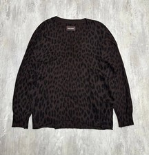 Zadig Voltaire Brumy leo print V-neck sweater 100 cashmere Size M Womans