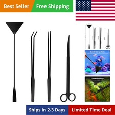 Aquarium Aquascape Tools Kit - 4 in 1 Terrarium Decor Supplies and Accessories