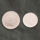 France Semeuse Aluminum Coin Lot 1978 1 Franc & 1969 1/2 Franc — photo 1