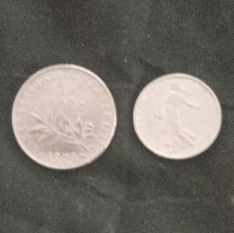 France Semeuse Aluminum Coin Lot 1978 1 Franc & 1969 1/2 Franc