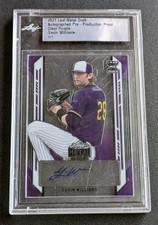 2021 Leaf Metal Draft Gavin Williams Clear Purple Rookie Auto 1/1 One Of One