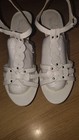 Franco Sarto Suzy White Leather Wedge Sandals Cork Heel Women’s 11M EUC T Strap — photo 1