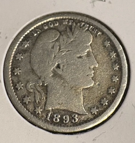Better Date 1893-S San Francisco Mint Barber 90% Silver Quarter United States