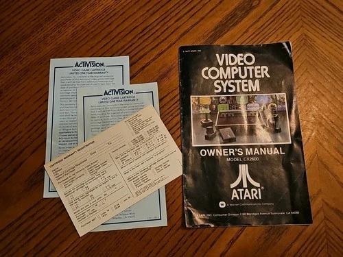 Vintage 1977 Atari Video Computer System Owner's Manual Model CX2600 Warranty 