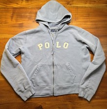 Polo Ralph Lauren Sport Women s Blue Zip Up Embroidered Hoodie Sz Large