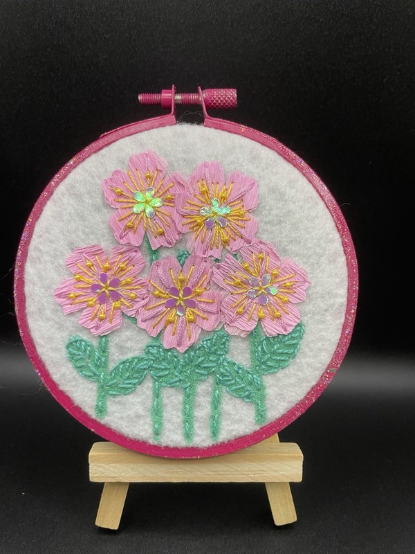 Embroidery hoop wall art 1/1 "garden flowers #3" by kena_qs (Keña G.)