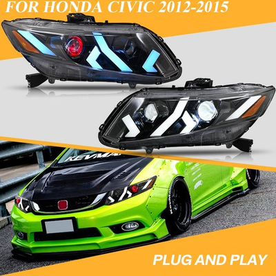 #ad #ad Red Devil Eye LED Headlights For Honda Civic 2012 2015 Head Lamp Assembly LHRH $599.00