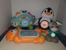 Lot Of 4 Fisher Price Linkimals Interactive Toys Penguin Otter Moose Hedgehog