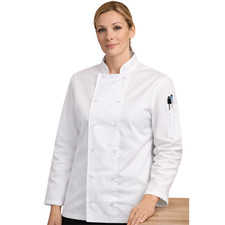 White Chefs Jacket Unisex Long Sleeve Professional Kitchen Uniform