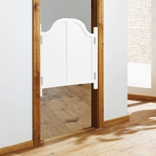 Swing Solid Wood Door Pine Wood Partition Door for Shop White Entrance Partition