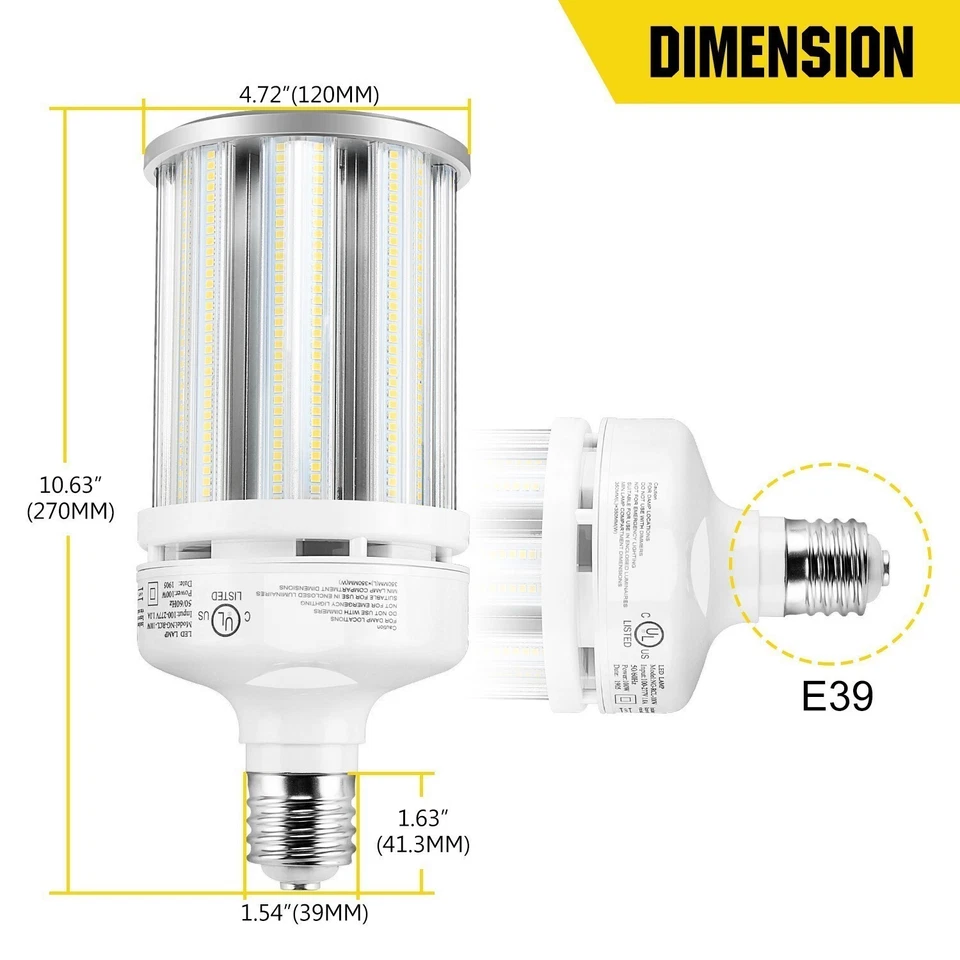 5X 100W LED Retrofit Corn Bulb Light E39 Base 14500LM Warehouse Workshop Lights - Image 3 of 4