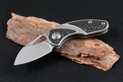 Titanium Handle With Carbon Fiber Inlay S35vn Steel Blade Small Pocket Knife New