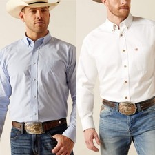 Ariat Men's Solid Twill Classic Fit And Pro Casey LS Button Up Shirt XL Tall