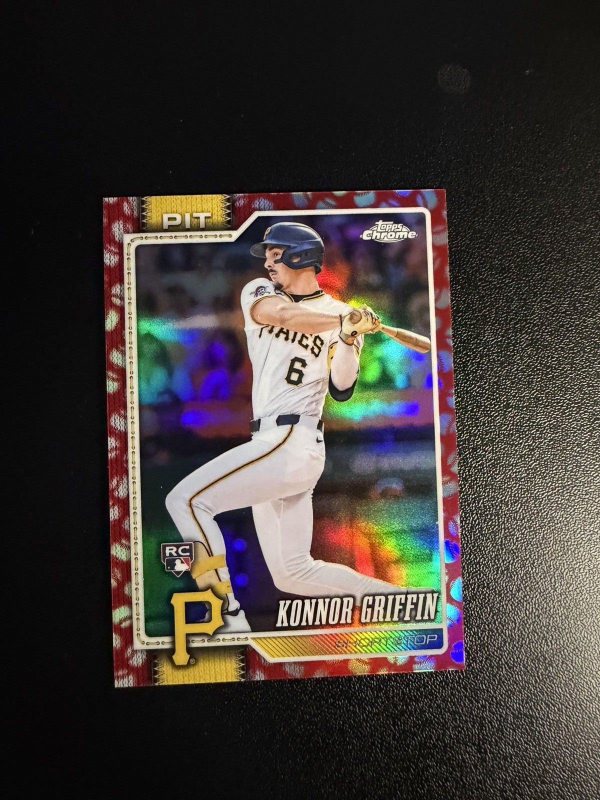 🪶Konnor Griffin 2026 Topps Chrome #74 Pittsburgh Pirates Red Seam SP Refractor