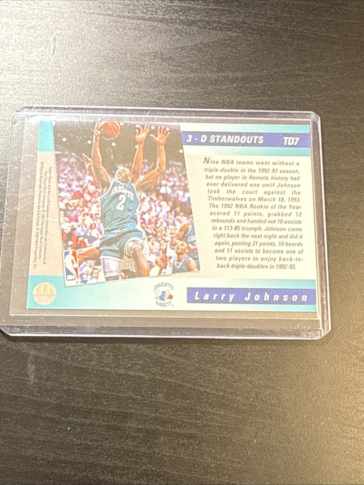 1993-94 Upper Deck Triple Double 3-D Standouts Larry Johnson #TD7