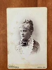 Young Woman Victorian Dress Cabinet Card Haverhill Massachusetts MA W11