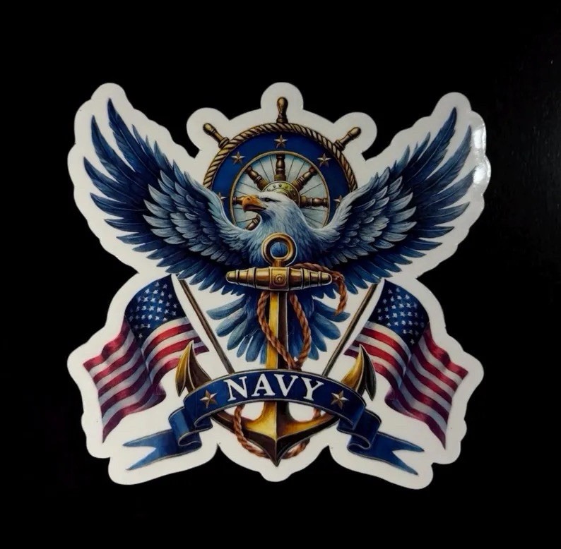 Bald Eagle Navy Sticker/Anchor/Nautical
