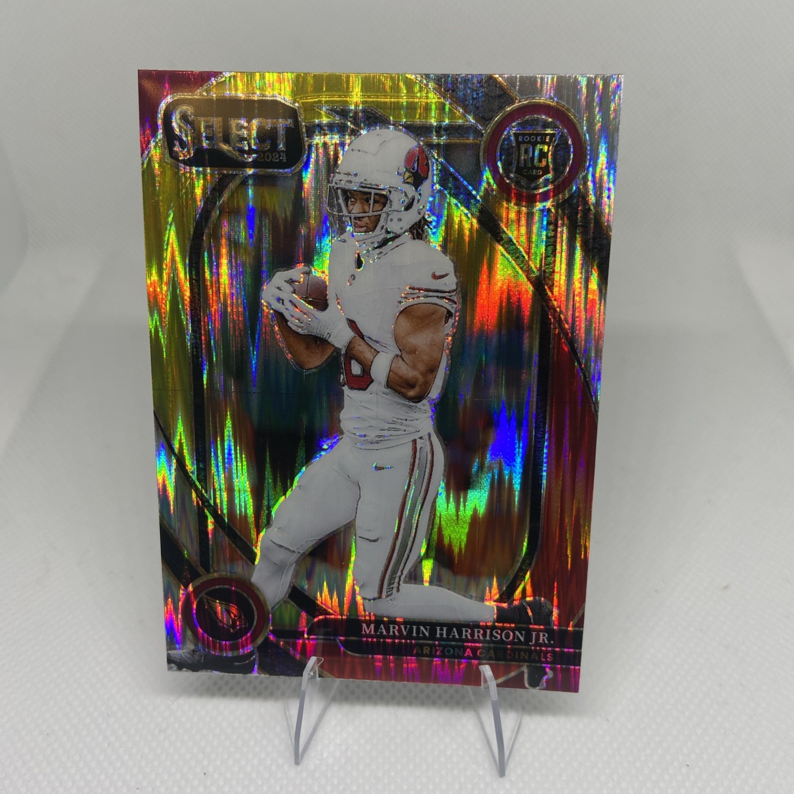 2024 Panini Select Club Level Marvin Harrison Jr #219 Red Yellow Shock Prizm(RC)