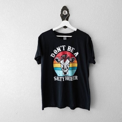 Don't Be A Salty Heifer Graphic Tee XL Funny Cow Shirt Western Country Farm Life