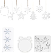 Silikonform Weihnachten, 3 St&uuml;ck Schneeflocken Backformen aus Silikon