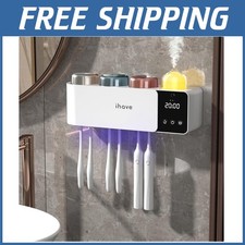 Wall-Mounted Toothbrush Organizer with UV Sanitizer