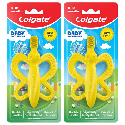 Baby Toothbrush and Teether, Bpa Free, 2 Count