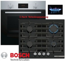 Gas Herd Set Gasherd Einbau Autark Bosch Backofen + GAS Glaskeramik Kochstelle