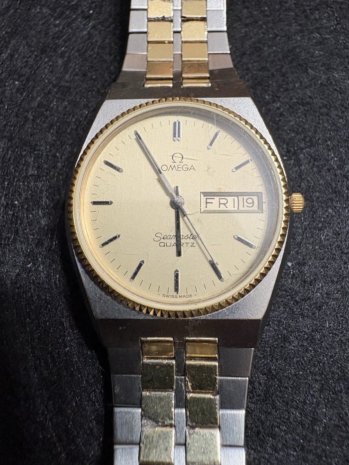 Omega Seamaster Two Tone Fluted Bezel