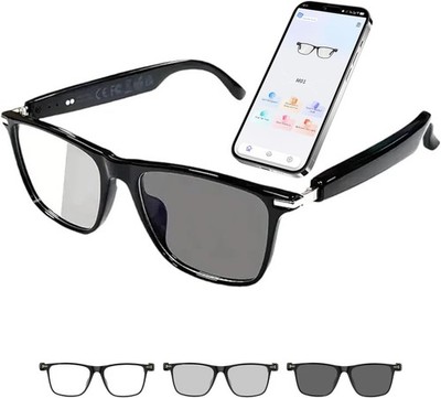 Smart Brille mit AI Übersetzung 160 Sprachen Farbwechsel Linsen Bluetooth L