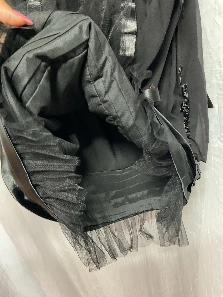 Sue Wong Dress Women’s 4 Black Ribbon Tulle Gothic Fairy Whimsigoth Y2K Romantic - Image 4 of 4