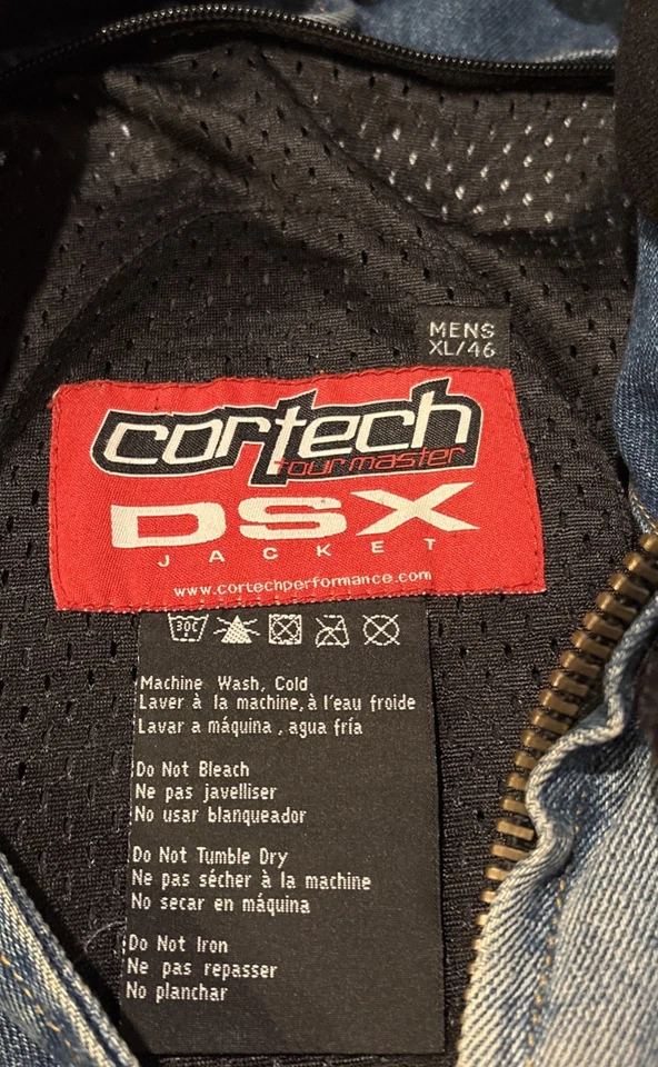 Chaqueta Cortech Para Hombre XL/46 DSX Denim Moto Moto Almohadillas Blindadas En Muy Buen Estado Foto 3 de 4